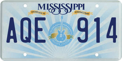 MS license plate AQE914