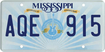 MS license plate AQE915