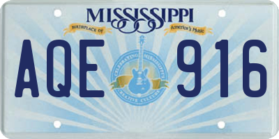MS license plate AQE916