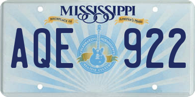MS license plate AQE922