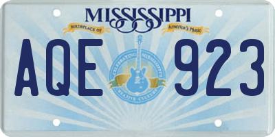 MS license plate AQE923