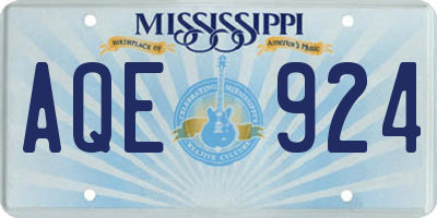 MS license plate AQE924