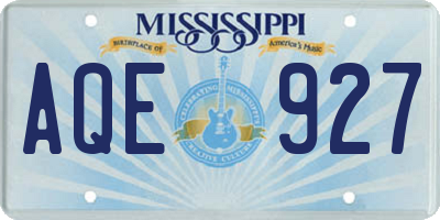 MS license plate AQE927