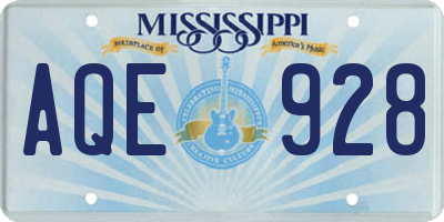 MS license plate AQE928