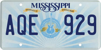 MS license plate AQE929
