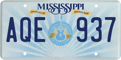 MS license plate AQE937