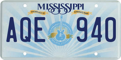 MS license plate AQE940