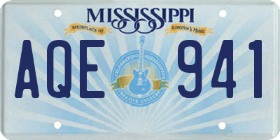 MS license plate AQE941