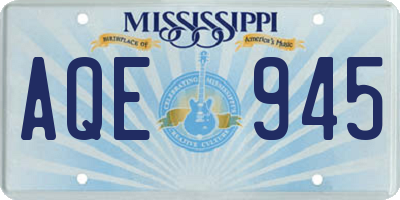 MS license plate AQE945