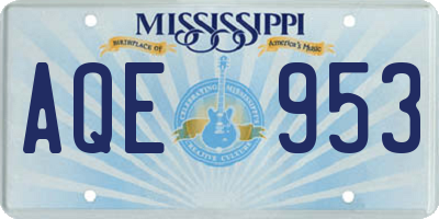 MS license plate AQE953
