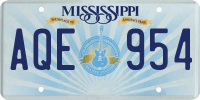 MS license plate AQE954