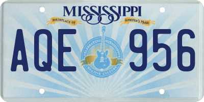 MS license plate AQE956