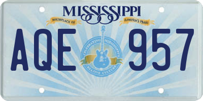 MS license plate AQE957