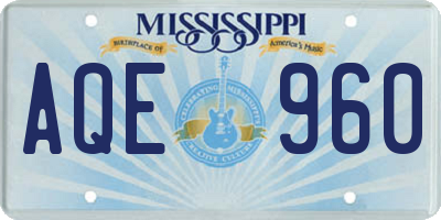 MS license plate AQE960
