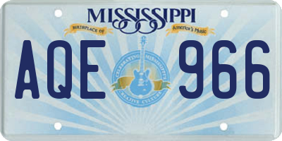 MS license plate AQE966