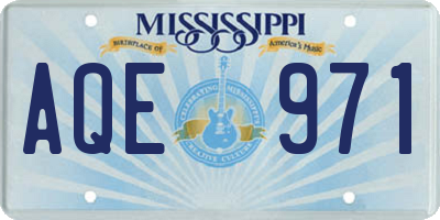 MS license plate AQE971