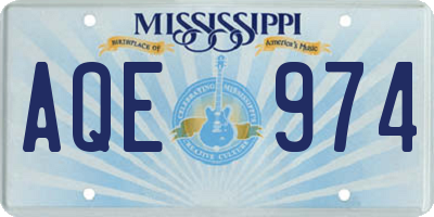 MS license plate AQE974