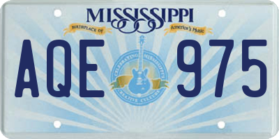 MS license plate AQE975