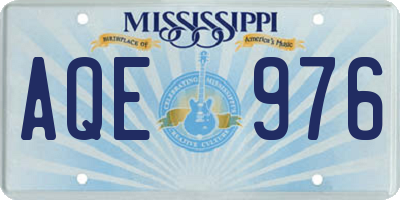 MS license plate AQE976