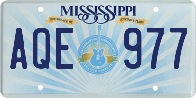 MS license plate AQE977