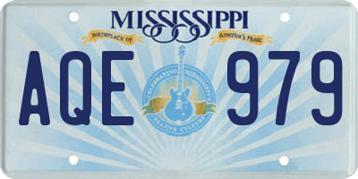 MS license plate AQE979