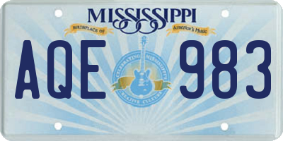 MS license plate AQE983