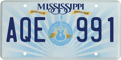 MS license plate AQE991