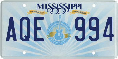 MS license plate AQE994