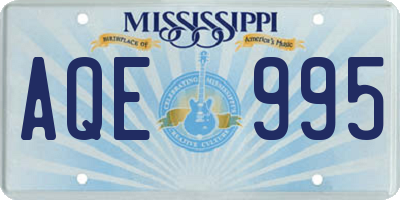 MS license plate AQE995