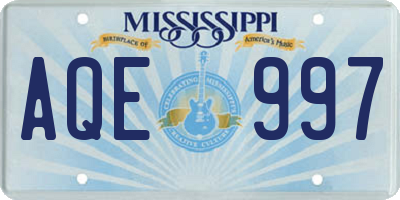 MS license plate AQE997