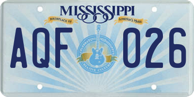 MS license plate AQF026