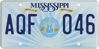 MS license plate AQF046