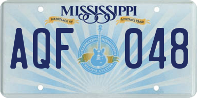 MS license plate AQF048