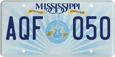 MS license plate AQF050