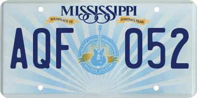 MS license plate AQF052