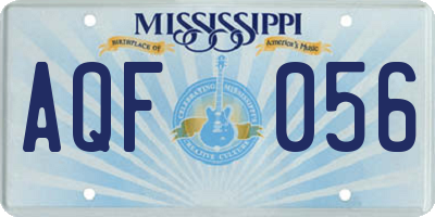 MS license plate AQF056