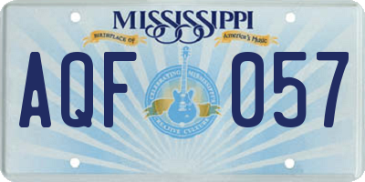 MS license plate AQF057