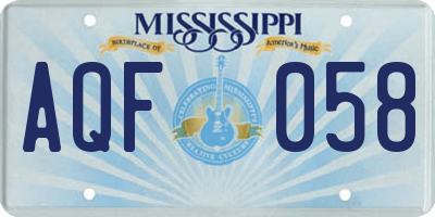 MS license plate AQF058