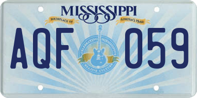 MS license plate AQF059