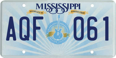 MS license plate AQF061