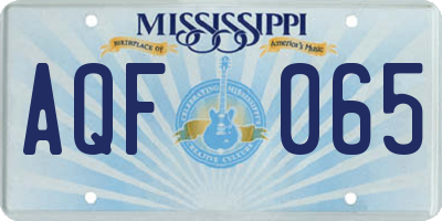 MS license plate AQF065
