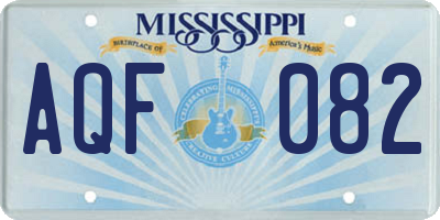 MS license plate AQF082