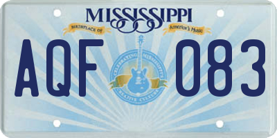 MS license plate AQF083