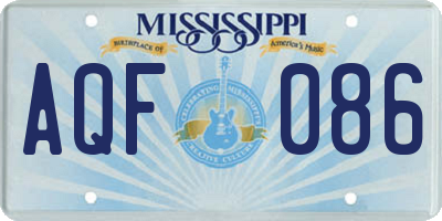 MS license plate AQF086