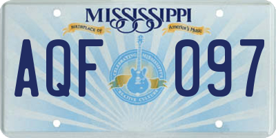 MS license plate AQF097