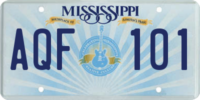 MS license plate AQF101
