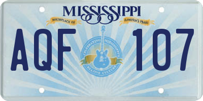MS license plate AQF107
