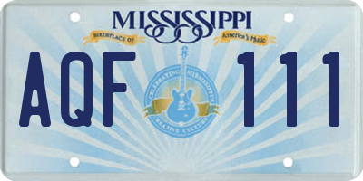 MS license plate AQF111
