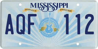 MS license plate AQF112