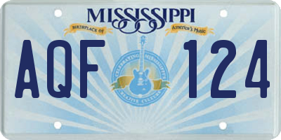 MS license plate AQF124
